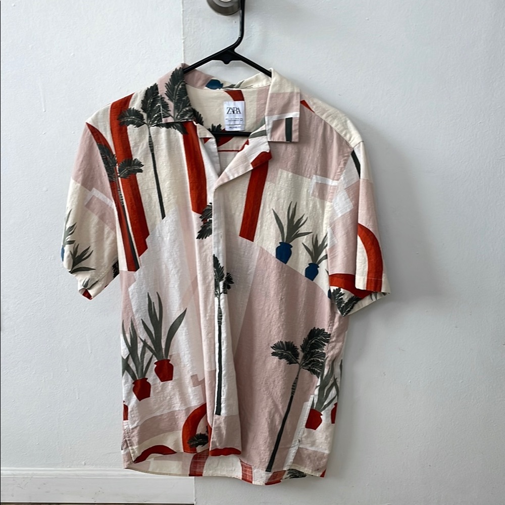 Zara Men's Multicolor Short Sleeve Shirt